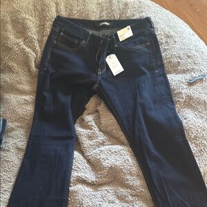 Express Women's Dark Blue Barely Boot Cut Jeans